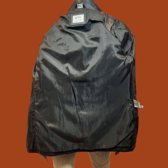 Vintage 90s Y2k Leather Jacket Dark Brown Mid Length Size S Button Up - Picture 10 of 12